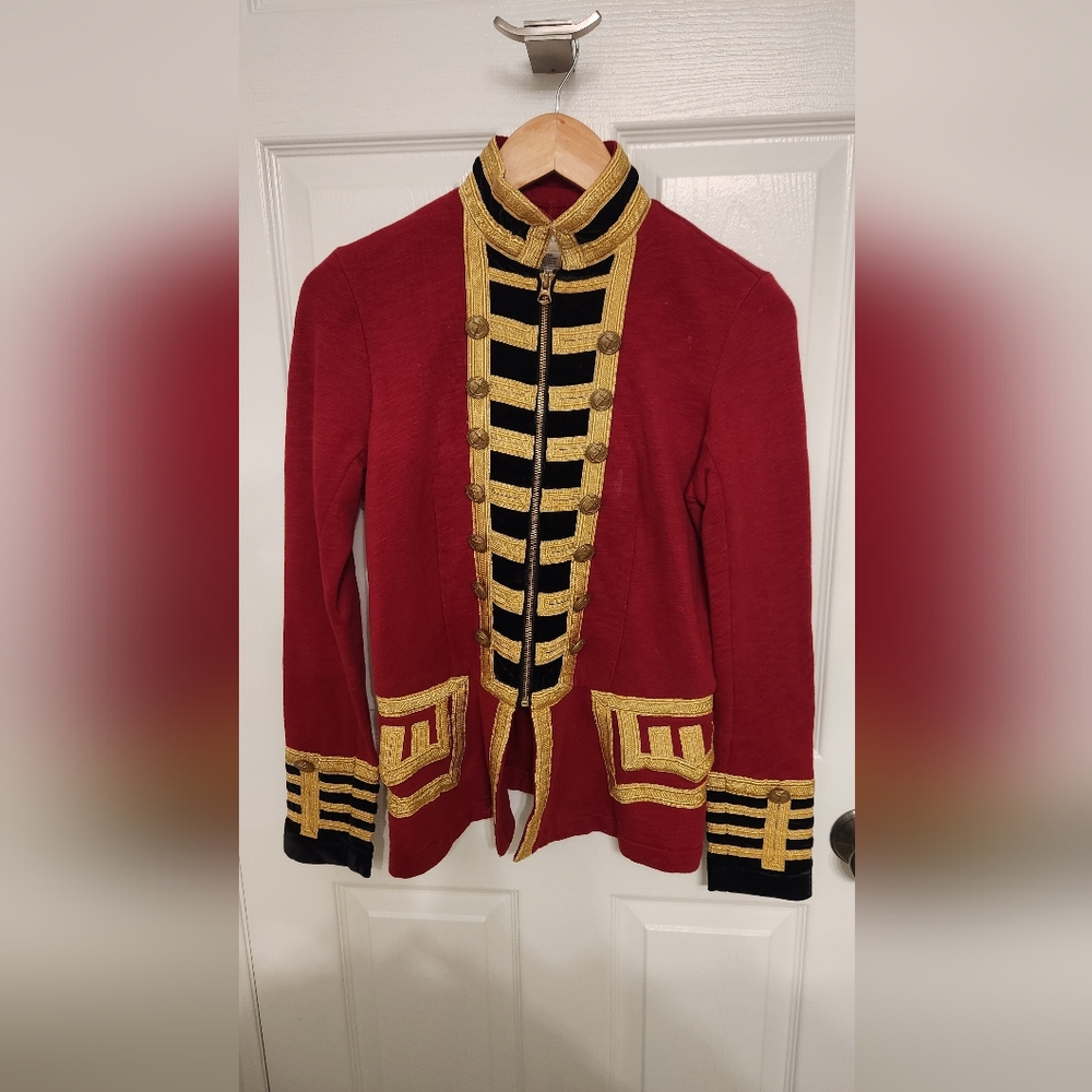 Denim & Supply Ralph Lauren Red Jacket with Gold and Black Details